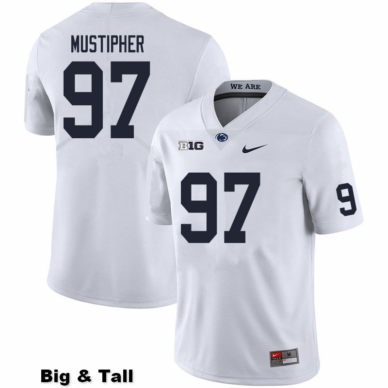 NCAA Nike Men's Penn State Nittany Lions PJ Mustipher #97 College Football Authentic Big & Tall White Stitched Jersey FEO7398VG